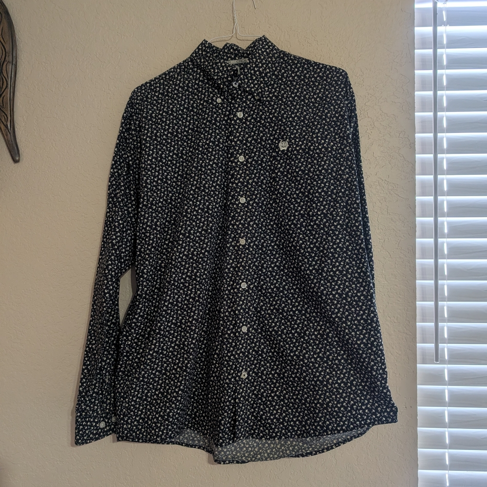 Cinch Men's Black and White Button Down Shirt